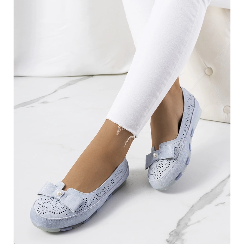 Modré kožené mokasíny Catania modrý 1