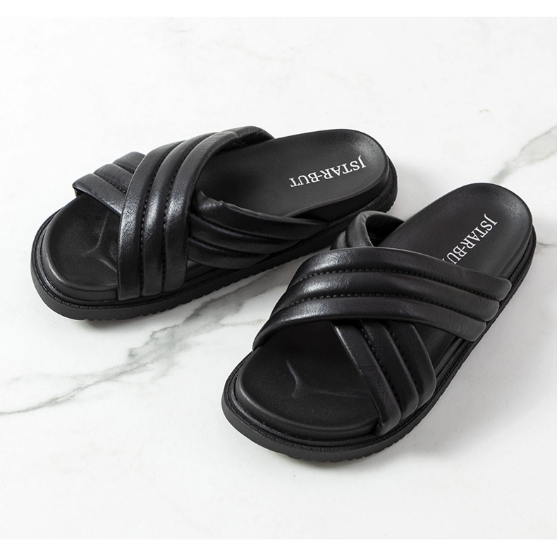 Černé pantofle na platformě Daintree černý 1