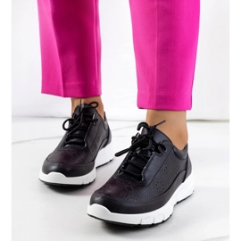 Černé kožené tenisky Kaypa černý 1