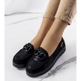 Černé mokasíny na platformě Indira černý 1