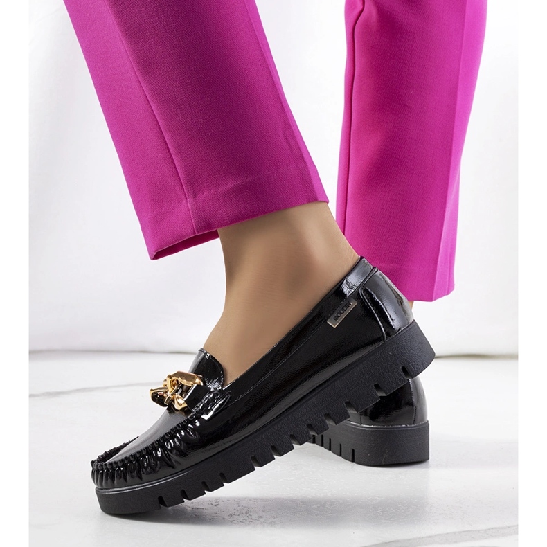 Černé mokasíny na platformě Travessa černý 1