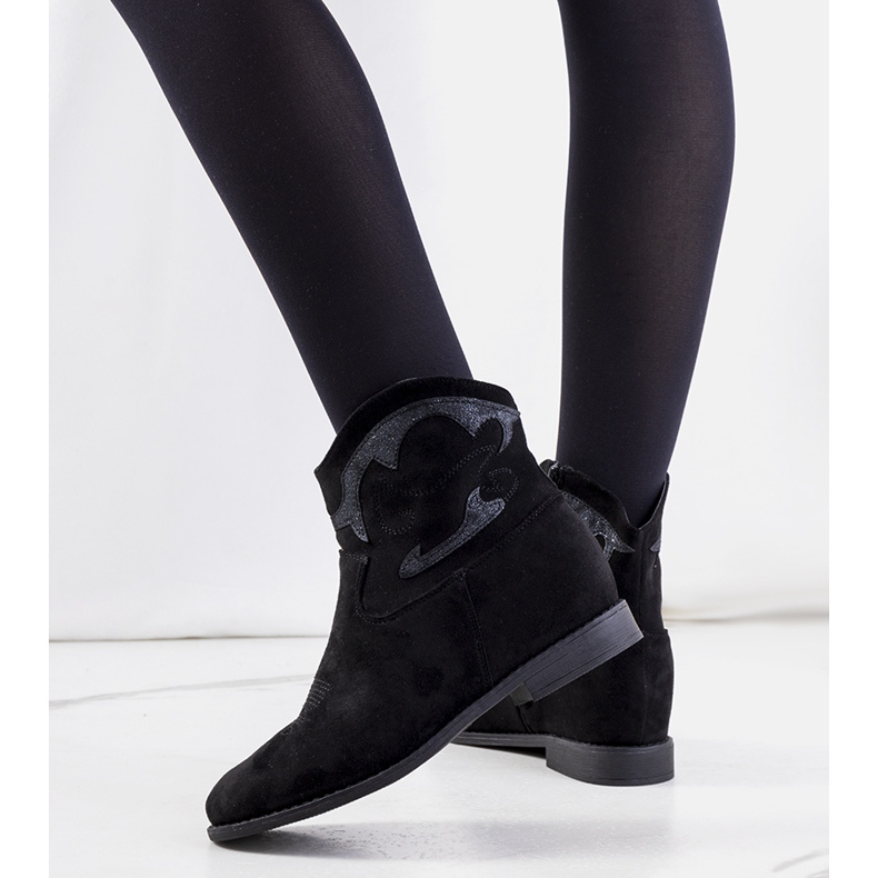 Velha černé kovbojské boty černý 1