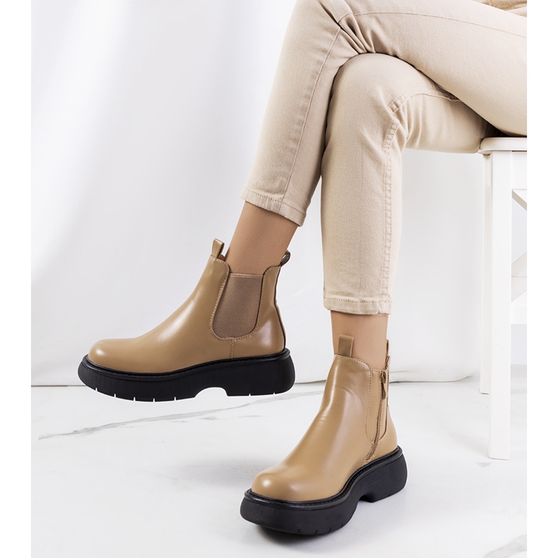 Hnědé boty Cromer béžový 1