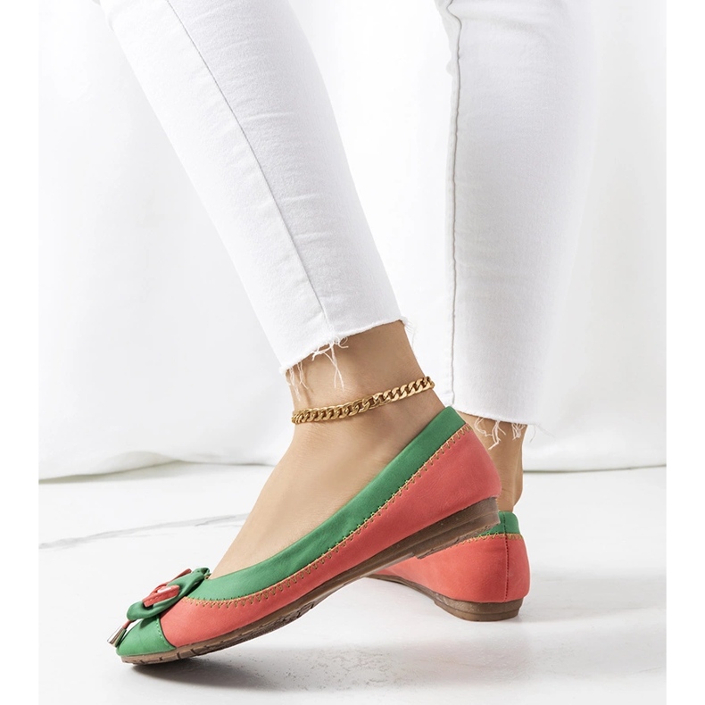 Zelené balerínky s mašlí od Eske zelená 1