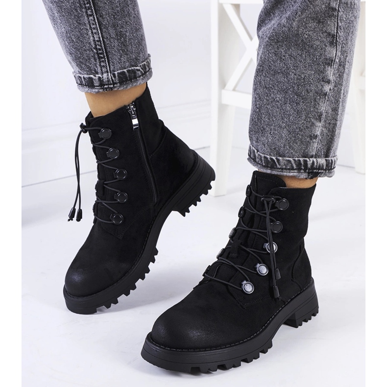 Černé eko-semišové boty Cesterfield černá 1