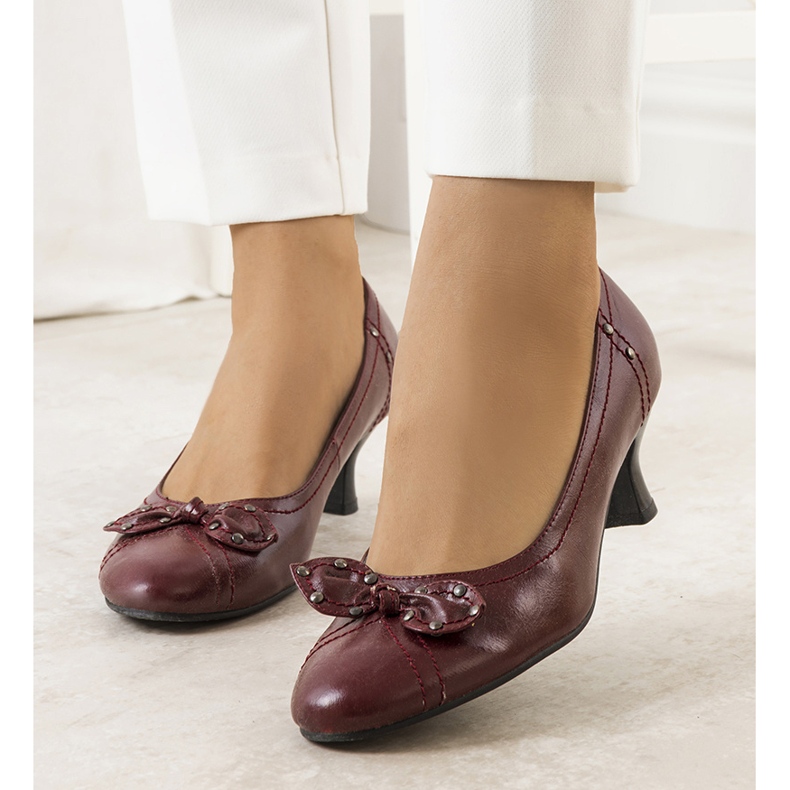 Červené lodičky s mašlí Repina 1