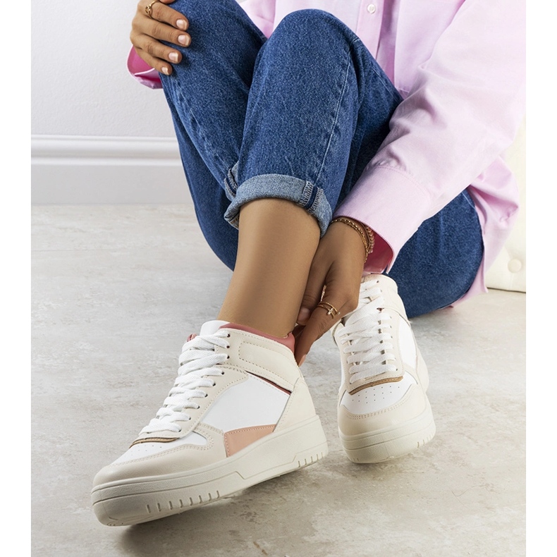 Krémové kotníkové tenisky Adite béžový 1