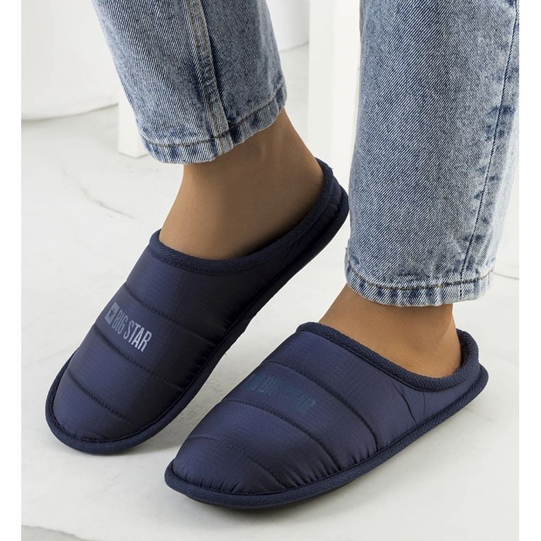 Big Star Dámské tmavě modré zateplené pantofle KK274602 modrý 1