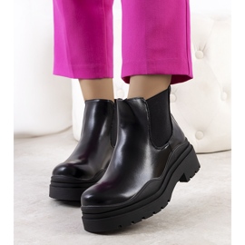 PA1 Černé kozačky na platformě Gaffney černý 1