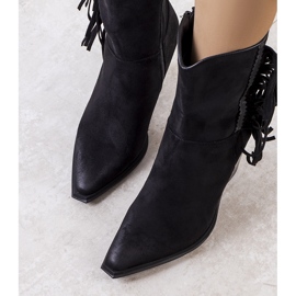 PA1 Černé třásňové kovbojské boty Cerda černá 1