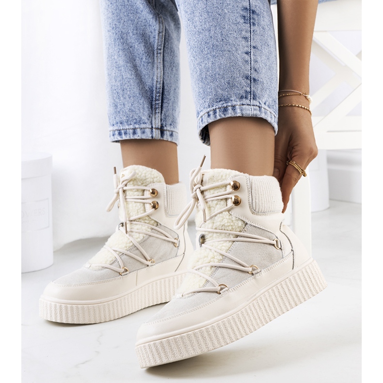 PA1 Béžové dámské sněhule značky Laursen béžový ecru 2