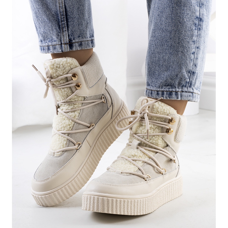 PA1 Béžové dámské sněhule značky Laursen béžový ecru 1