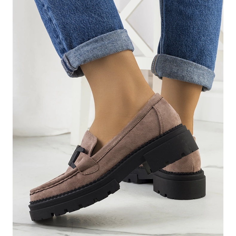 Hnědé boty z ekologického semiše béžový 1