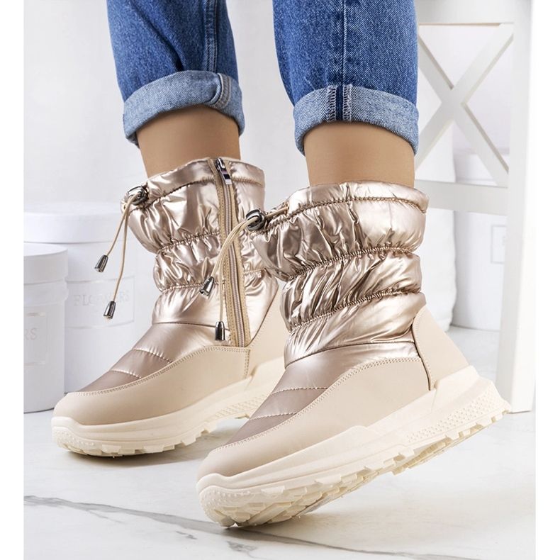 Zlaté sněhule s manžetami Houle béžový 1