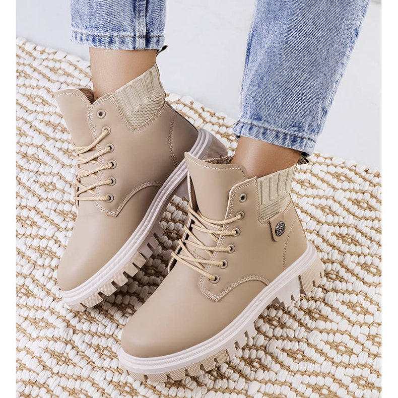 PA1 Béžové dámské kozačky značky Odell béžový 2