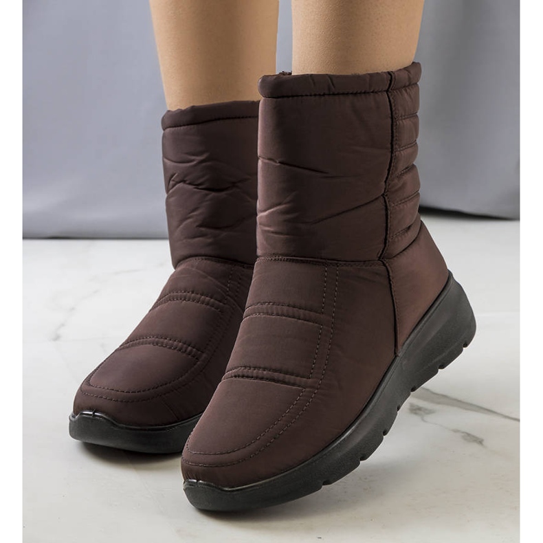 PA1 Hnědé prošívané sněhule Alani hnědý 1