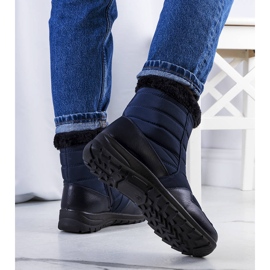 PA1 Námořnicky modré prošívané kozačky od Beau modrý 1