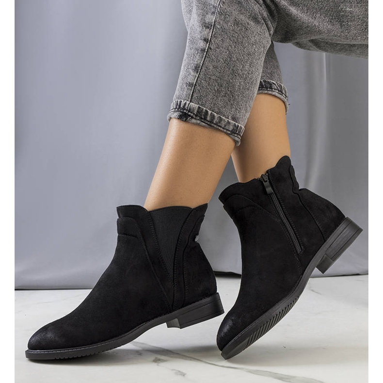 PA1 Černé zateplené kozačky Munira černá 1