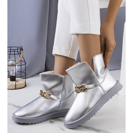 Dámské stříbrné sněhule značky Catola stříbrný 1