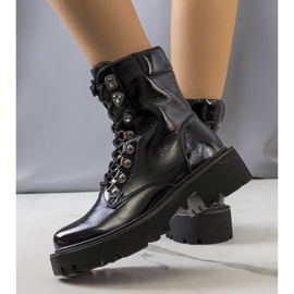 PA1 Černé boty na podrážce traktoru Iglesi černý 1