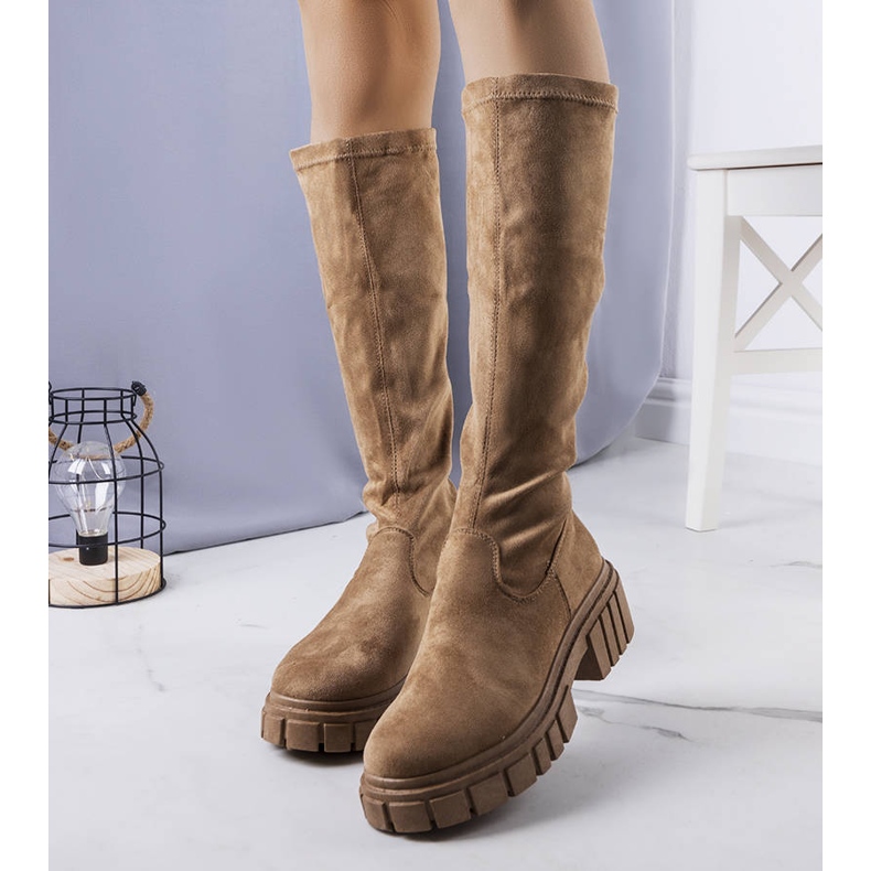 BM Hnědé zateplené boty Mesal hnědý khaki zelená 1