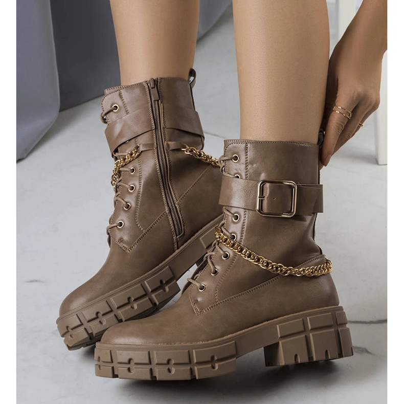 Béžové zateplené kozačky Cerrelli béžový 1