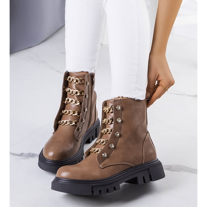 Hnědé zateplené kozačky Perno hnědý 1