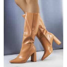 Béžové kozačky na sloupku Adair béžový 1