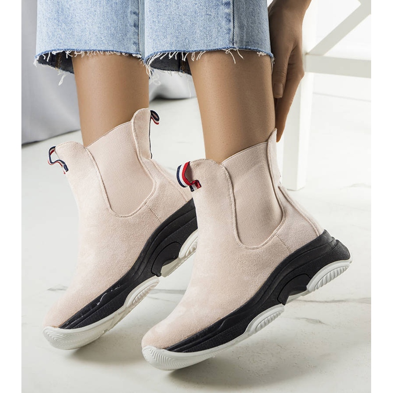 BM Béžové zateplené kozačky Takani béžový 1