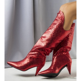 BM Červené zateplené kozačky Kova 1