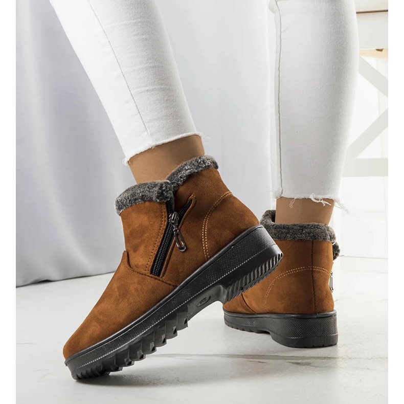 Camel zateplené sněhule s kožíškem Wren hnědý 1