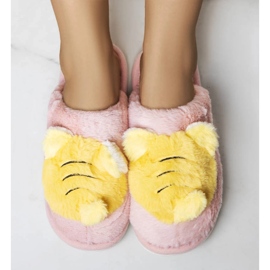 Růžové a žluté pantofle od Bee růžový 1