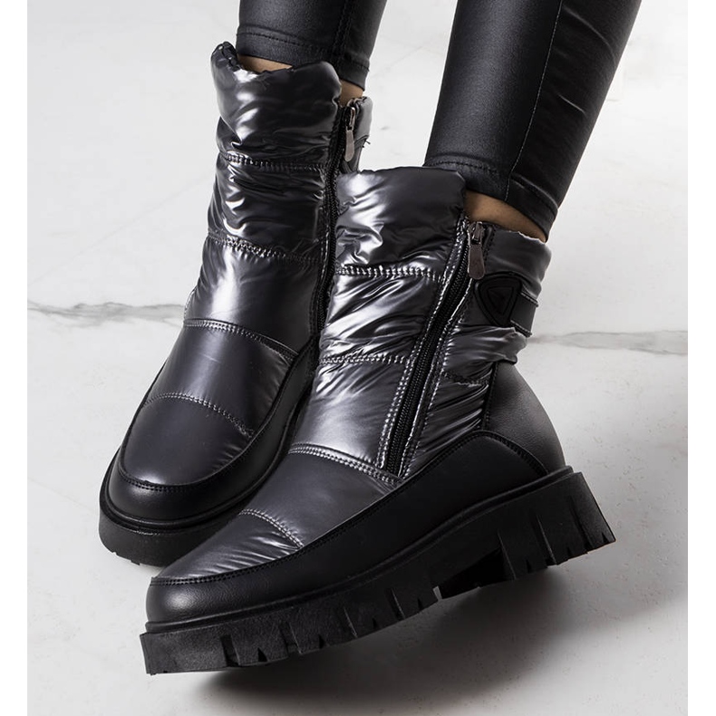 PA1 Dámské stříbrné sněhule Koltso černá stříbrný 1