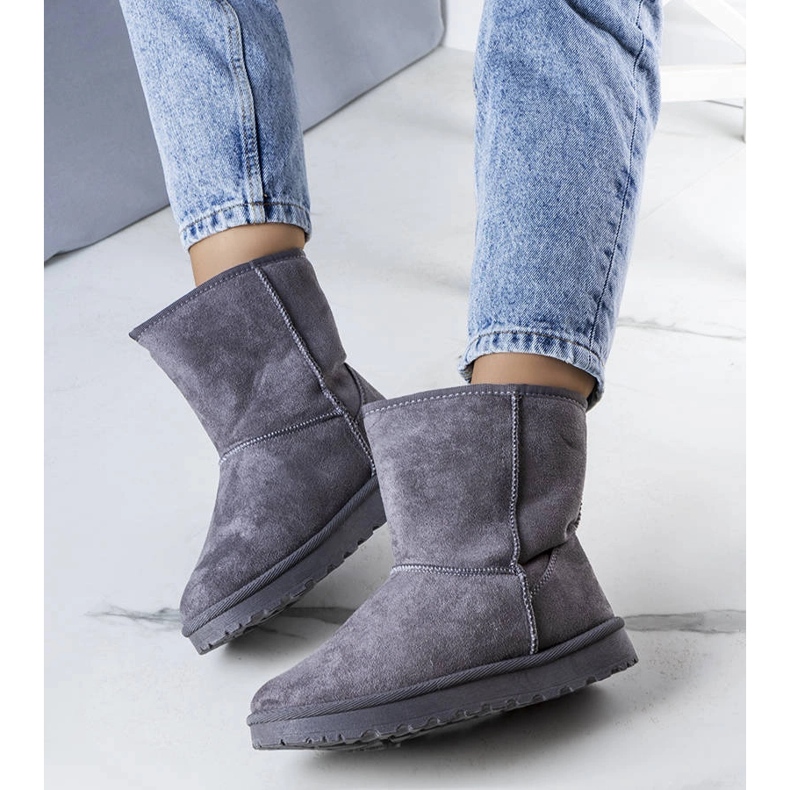 Šedé zateplené sněhule Hank šedá 1