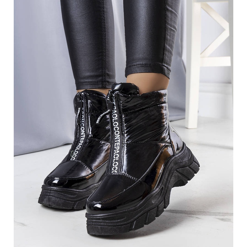 BM Černé lakované sněhule Leonel černý 1