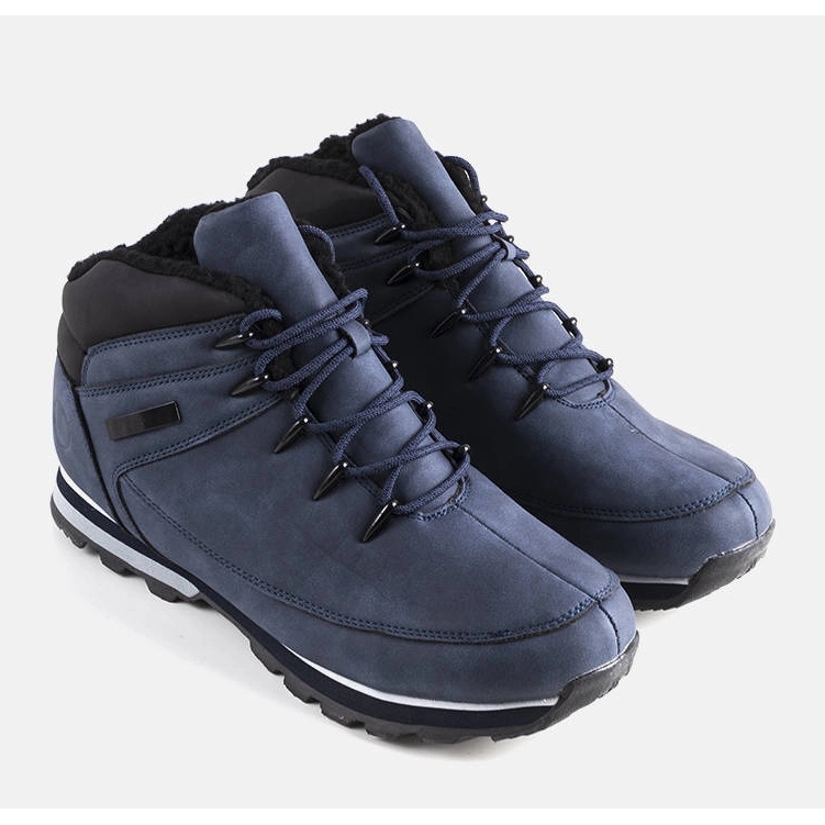 Námořnicky modré zateplené kozačky značky Jemma modrý 1