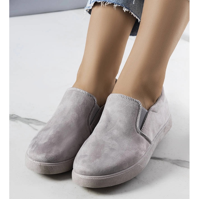 Šedé eko-semišové tenisky od Leroy šedá 1