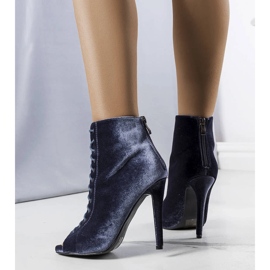 Šedé elegantní podpatky se svrškem Amora šedá 1