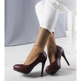 PA1 Vínové lodičky na vysokém podpatku značky Santino červené 1