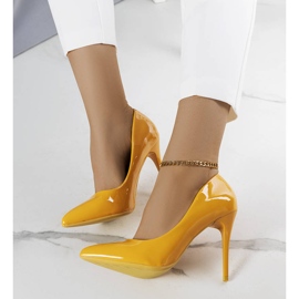 BM Oranžové lakované podpatky Tiffany oranžový 1