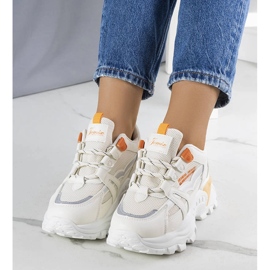 Opálové béžové tenisky s neonovými vsadkami béžový 1