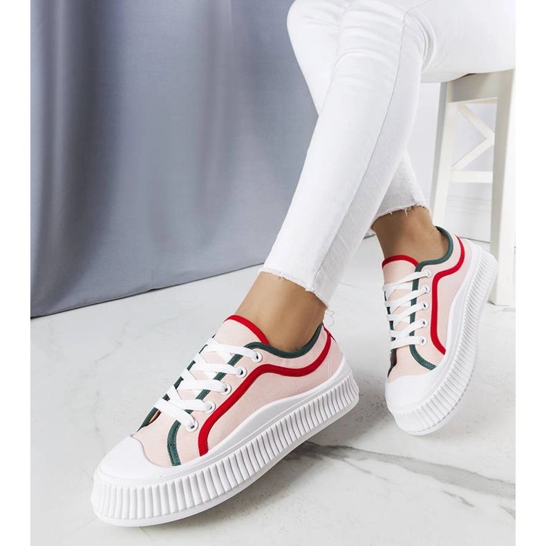 Růžové tenisky na platformě od Johanny červené 1