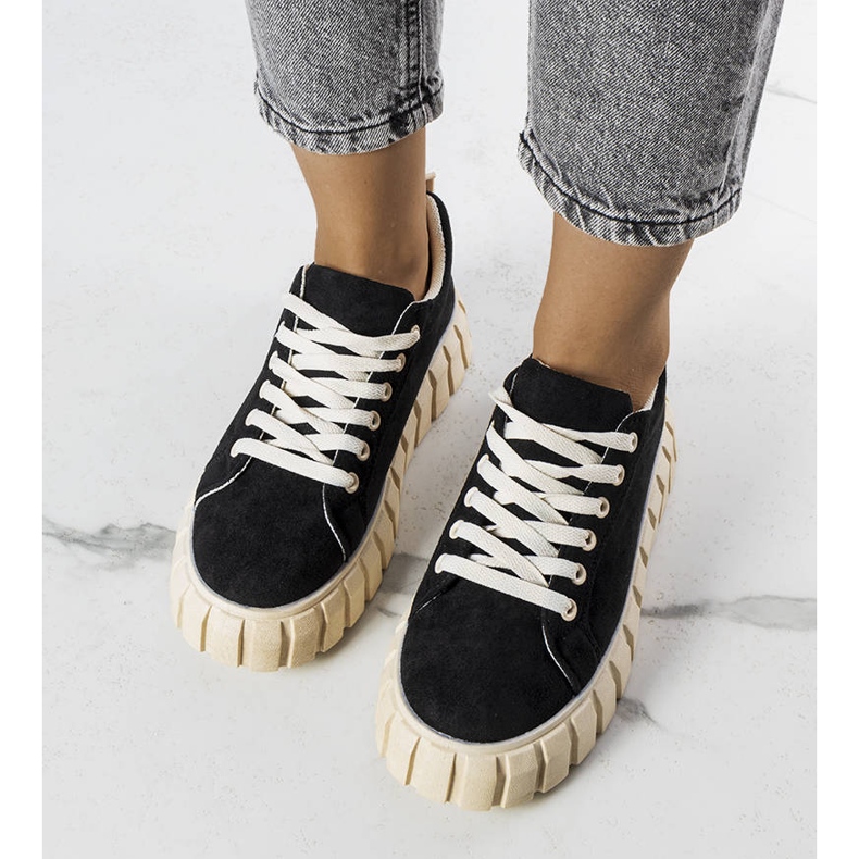 BM Černé tenisky na platformě Pamela černý 1