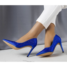 Modré odznaky zdobené zirkony Shine modrý 1