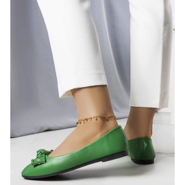 Zelené balerínky s mašlí od Tabithy zelená 1