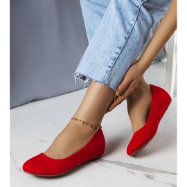 Červené balerínky na nízkém klínku od Sylvie 1