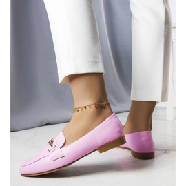 Růžové mokasíny se zlatým zdobením od Mercier růžový 1