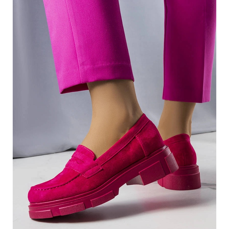 Růžové eko semišové boty od Alacoque růžový 1