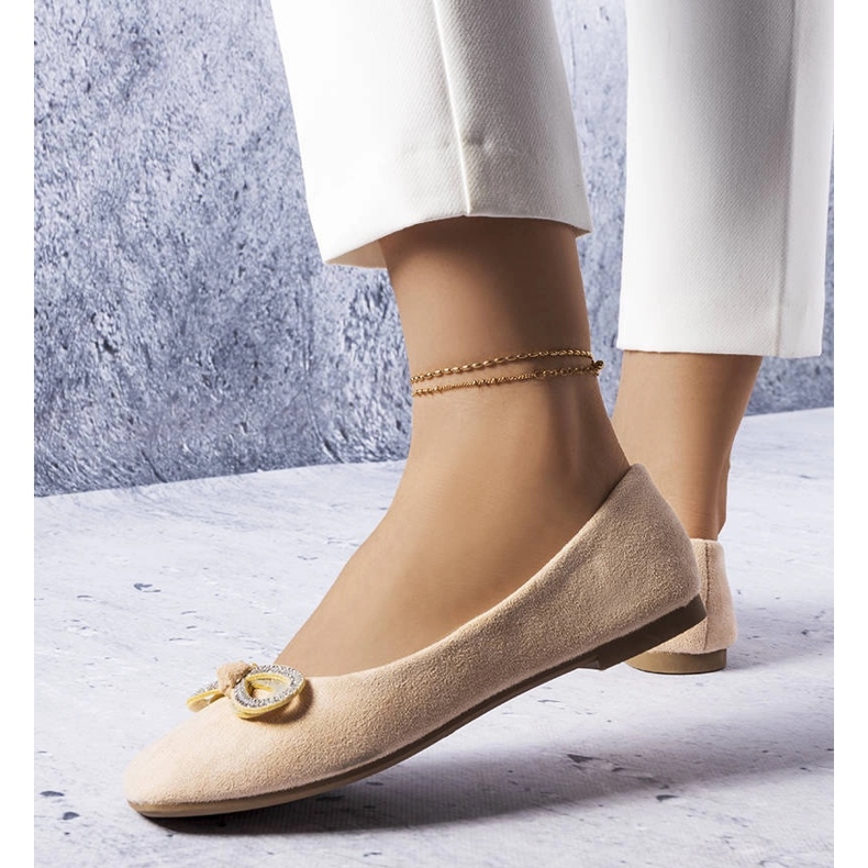 Béžové balerínky s mašlí Gaillou béžový 1