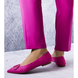 Růžové balerínky z eko semiše od Grignona růžový 1